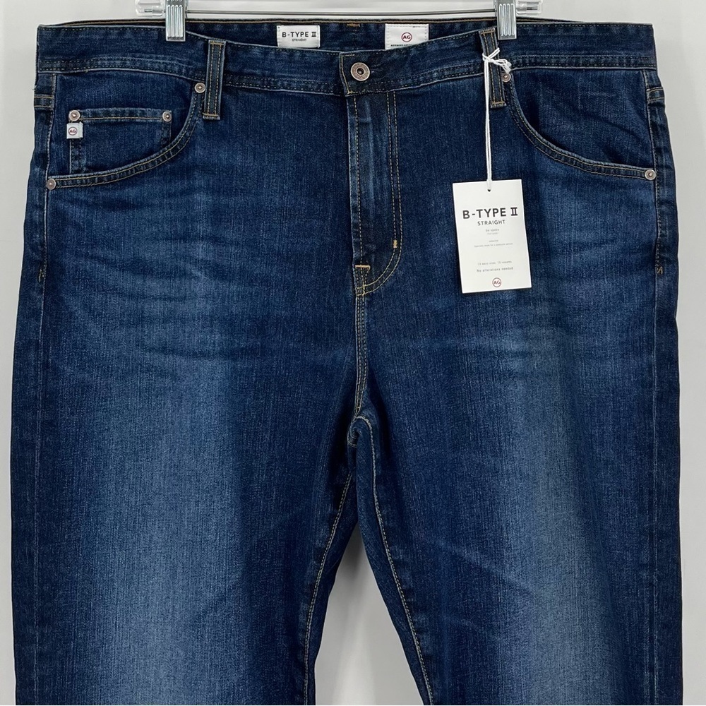 NWT AG Adriano Goldschmied B-Type II Straight Dark Wash Denim Jeans 41 X 36 - Picture 3 of 9